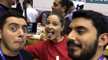 FoodStamp.Tech team clicking funny selfies at their Web Summit booth